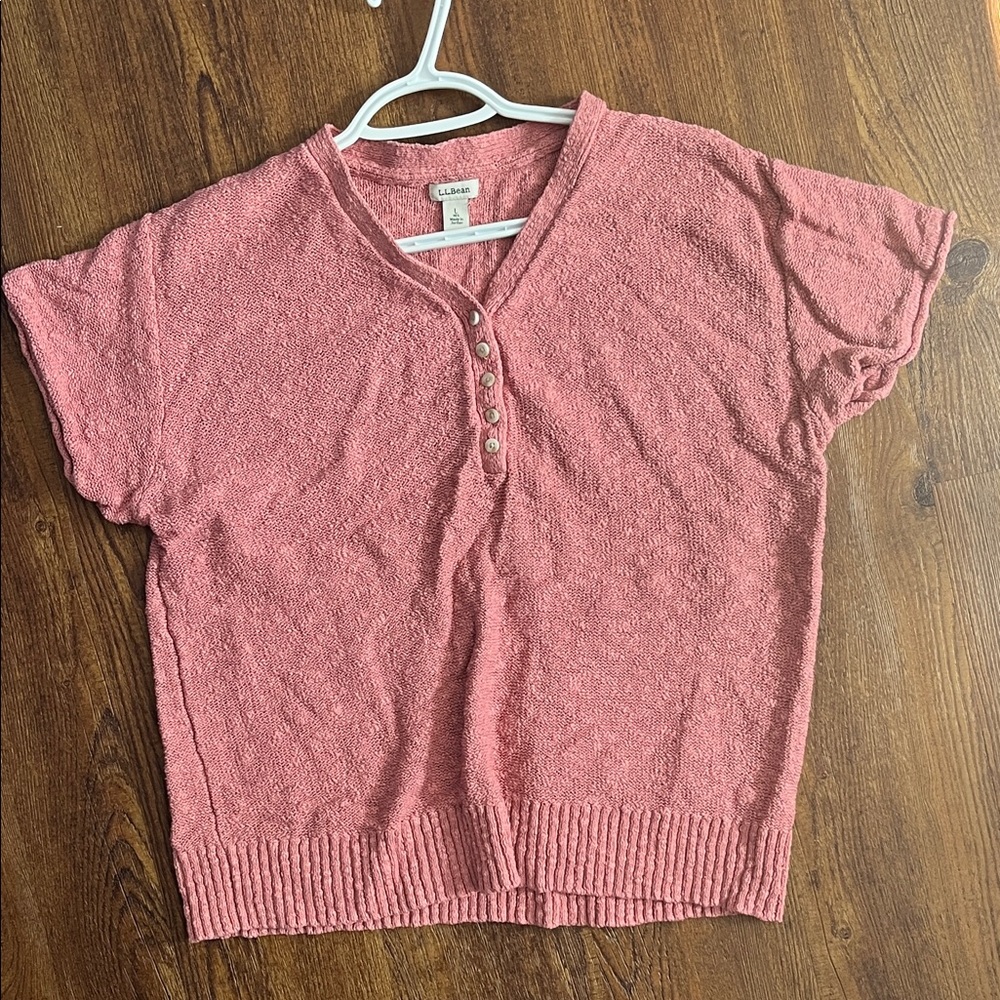 L.L. Bean Pink Textured Sweater